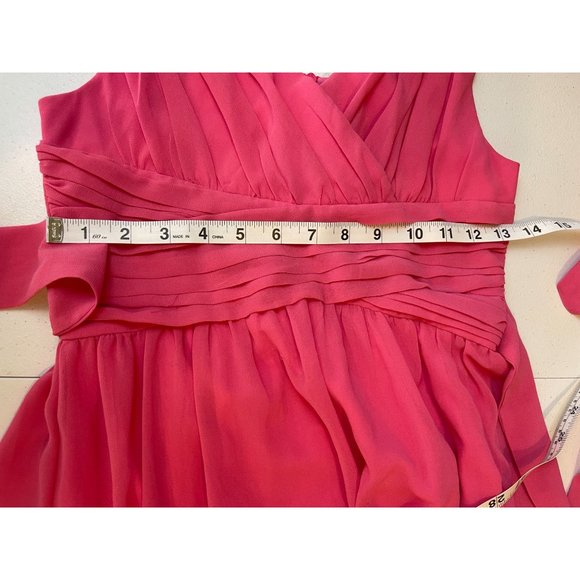 Rose Happy Womens A-Line Dress Sleeveless Ruched V-Neck Back Zip Pink Size 12 - Picture 3 of 8